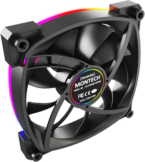 Wentylator Montech RX120 ARGB PWM Reverse (RX120 PWM Juodas 3 in 1)
