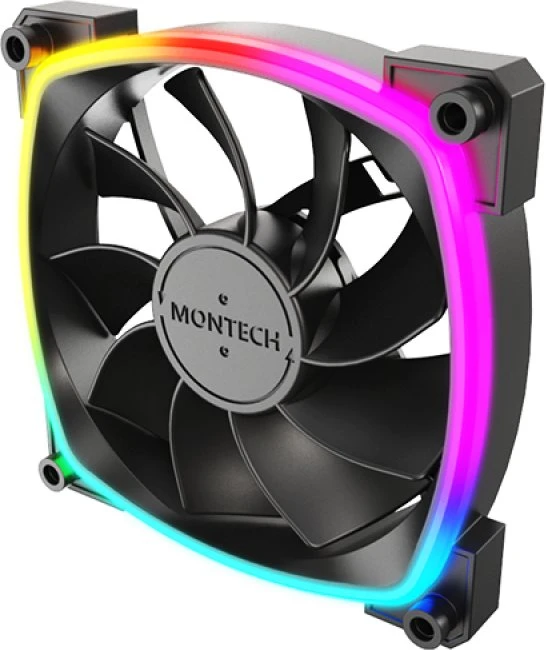 Wentylator Montech RX120 ARGB PWM Reverse (RX120 PWM Juodas 3 in 1)