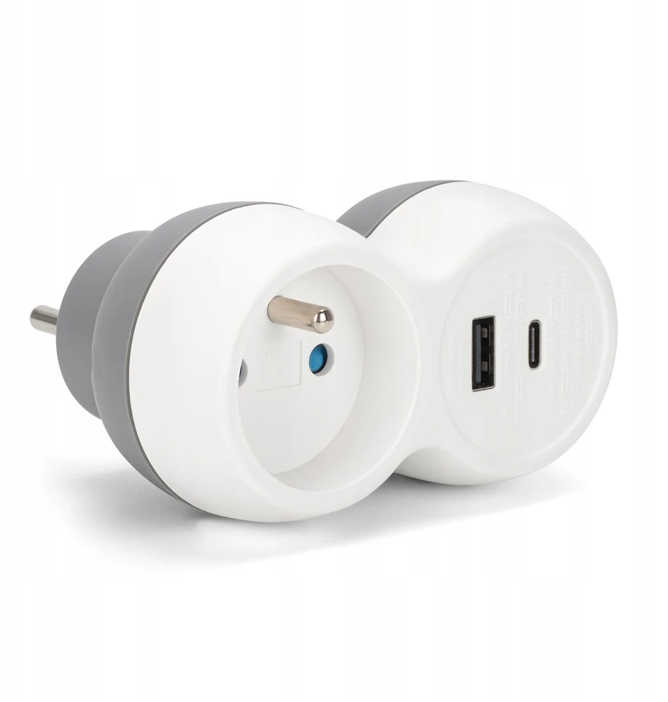 Montis 1 lizdo maitinimo skirstytuvas + USB-A + USB-C MT190-WG