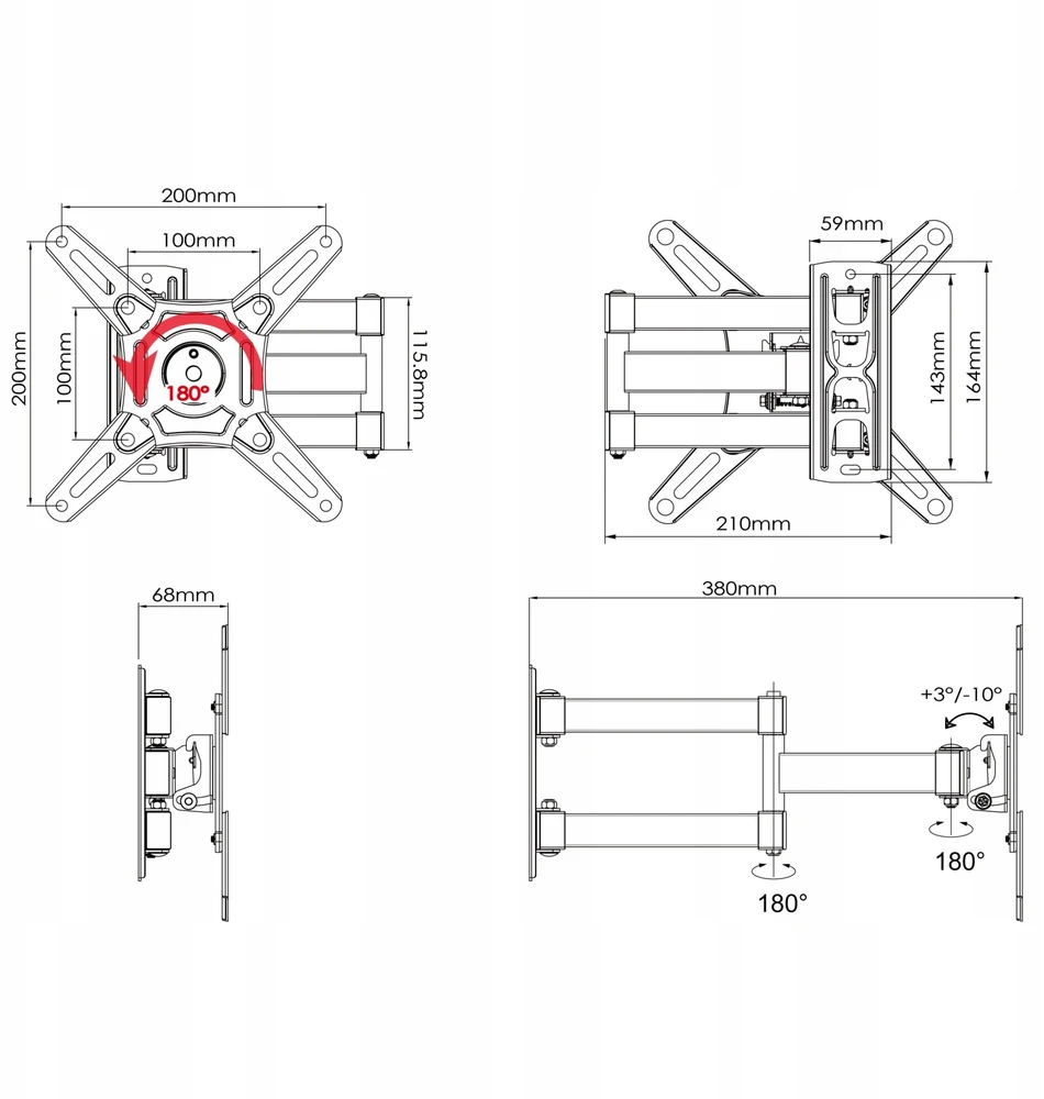 Montis TV laikiklis KASPROWY 14-43'' MT194 MONTIS