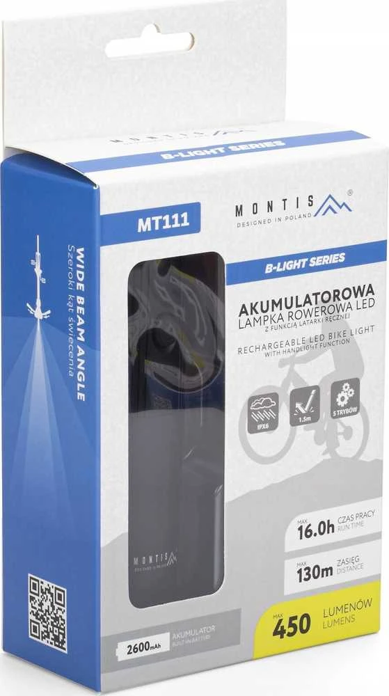 Montis LED 2in1 priekinis dviračio žibintas MT111 Priekinis apšvietimas