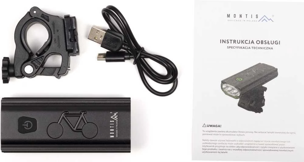 Montis LED priekinis dviračio žibintas MT110 Priekinis apšvietimas 1000 lm