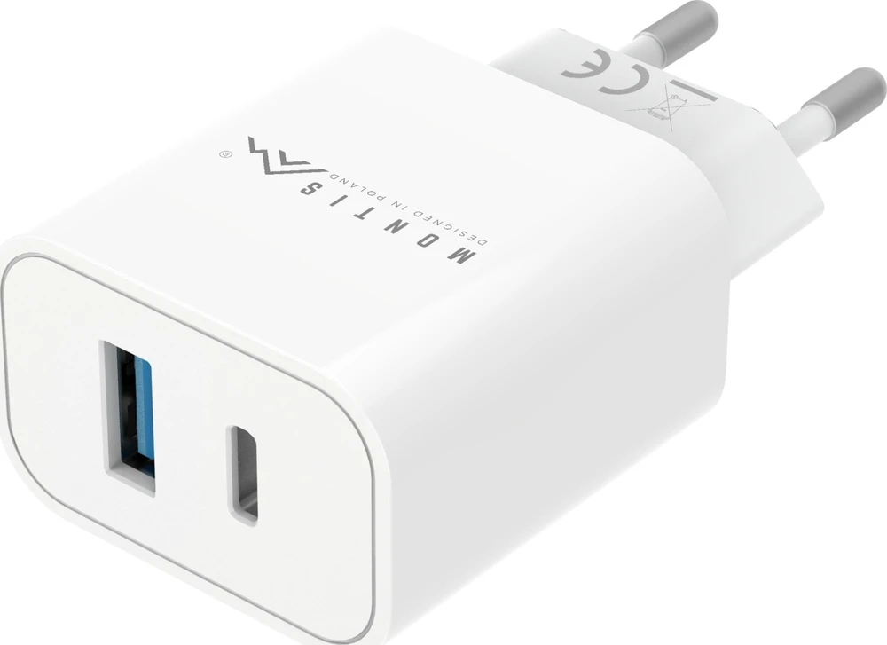 Montis MT123 įkroviklis 1x USB-A 1x USB-C 3 A (5901811406638)