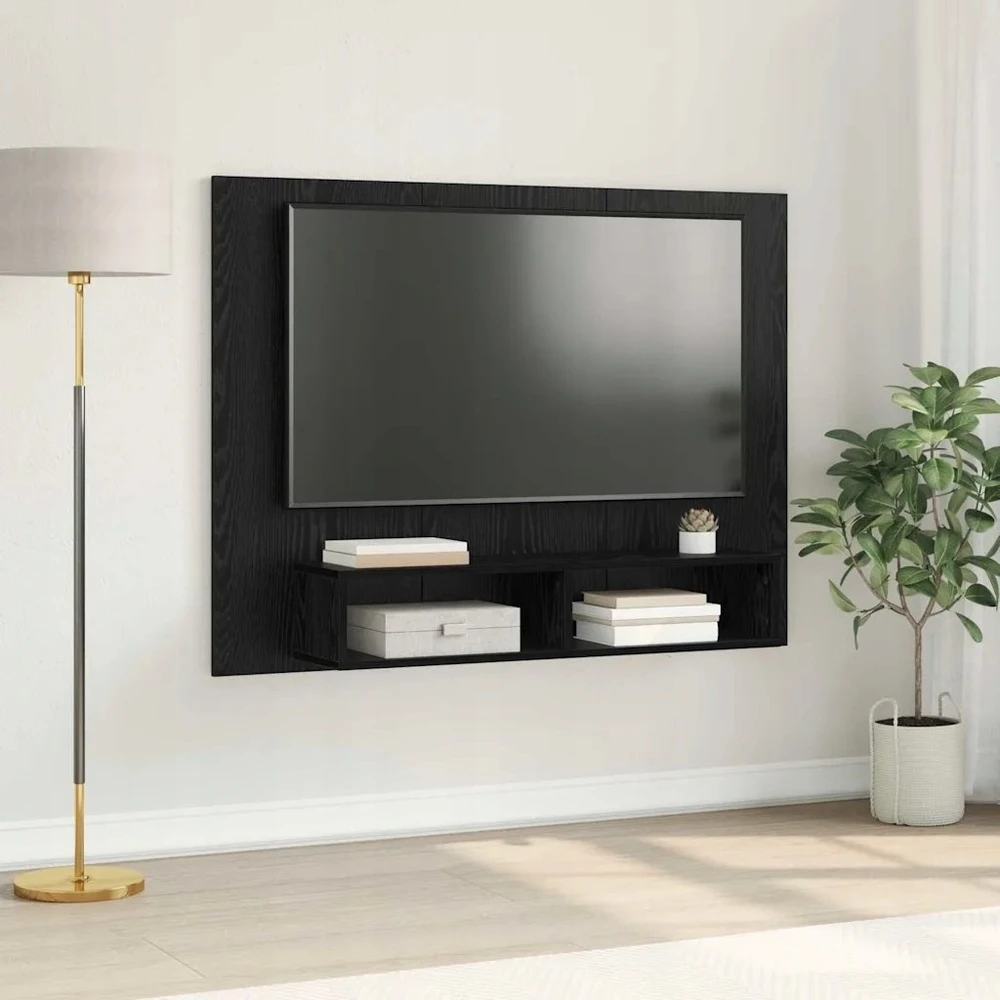 TV staliukas TV spintelių komplektas 120 x 23,5 x 90 cm Juodas ąžuolas