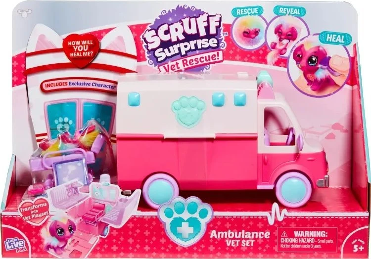 Moose Toys Little Rescue Scruff-a-luvs greitosios pagalbos žaidimų rinkinys