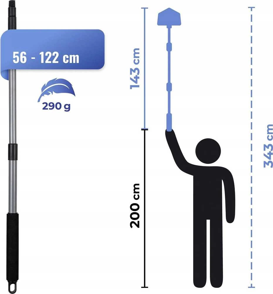 Maximex Daugiafunkcinė šluota ant MULTIFLEX teleskopinės rankenos