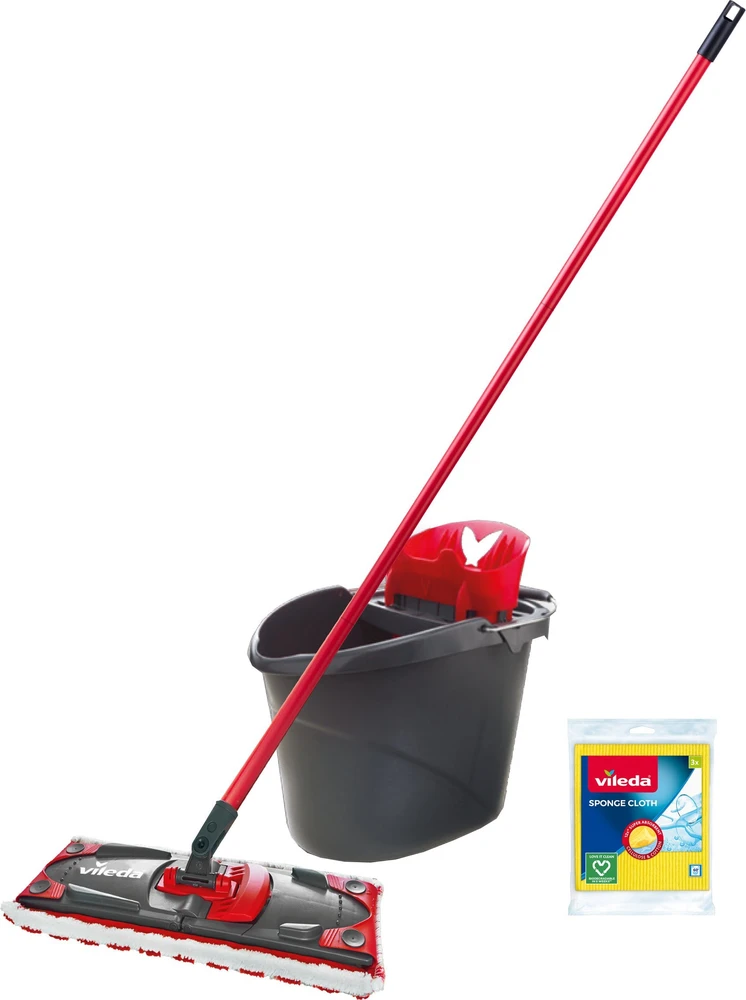 Vileda Ultramax Box su šluota, šluoste ir kibiru + šluostės 3 vnt.