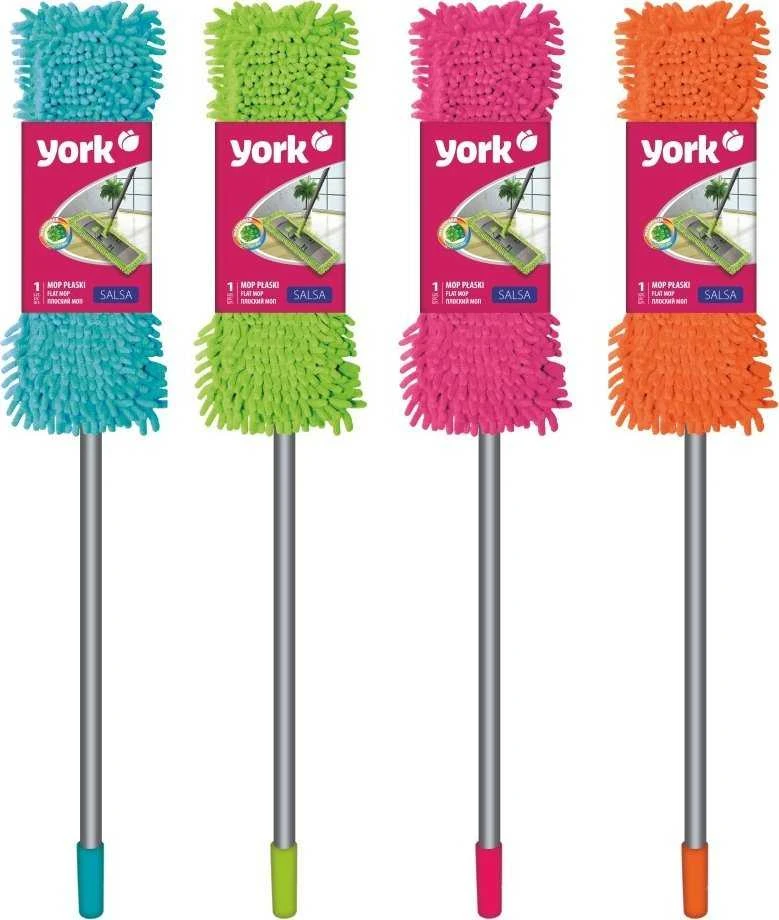 Grindų šluota-šluostė York Mop Salsa, su kotu, 38,8 x 9 cm, spalva atsitiktinė
