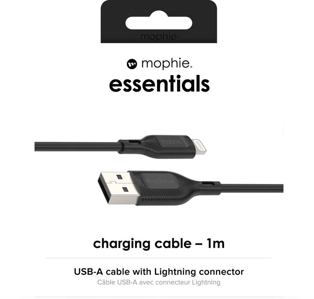 USB Mophie „Lightning“ į USB-A laidas 1 m, juodas (409911864)