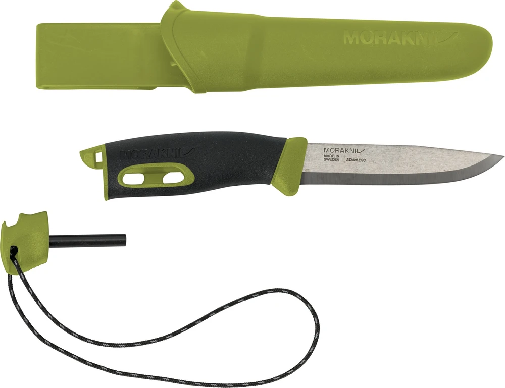 Morakniv Stovyklavimo peilis su ugnies skeltuvu Companion spark (S), 104mm, žalias