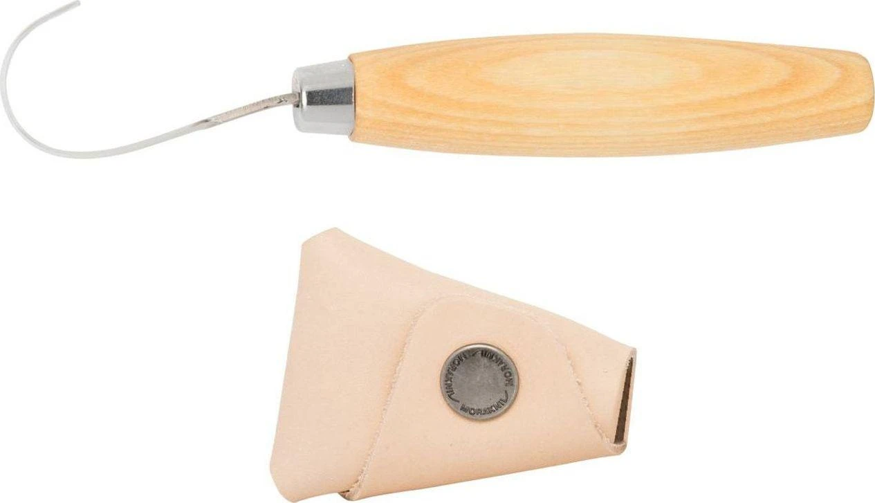 Šaukštų drožinėjimo peilis Morakniv® 162, lenkta geležtė 55x2,5mm. 15mm vidinis skersmuo. Dvigubi ašmenys, beržinė rankena