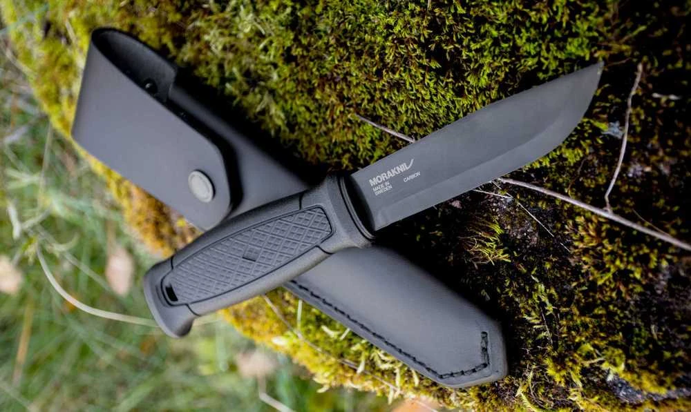 Morakniv Garberg Juodas Carbon peilis su odiniu dėklu