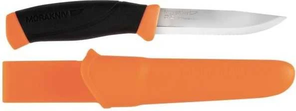 Peilis Morakniv Companion F, dantytas, nerūdijantis plienas, oranžinis