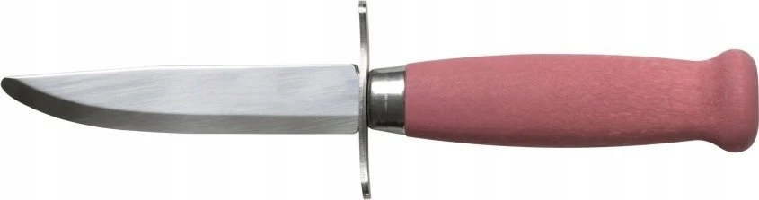 Vaikiškas peilis Morakniv Scout 39 Safe, odinis dėklas, dviguba pirštų apsauga, spalva bordinė