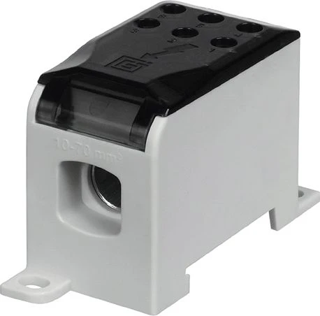Morek MAB1201S10 Paskirstymo blokas OJL200A juodas įėjimas: 1xAl/Cu 10-70mm2 išėjimas: 6xCu 2.5- 16mm2 MAB1201S10