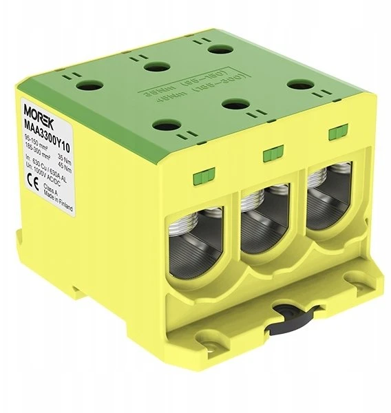 MOREK Złączka OTL300-3 geltona ir-žalia 3xAl/Cu 95-300mm2 1000V AC / 1500V DC Zacisk universalus MAA3300Y10