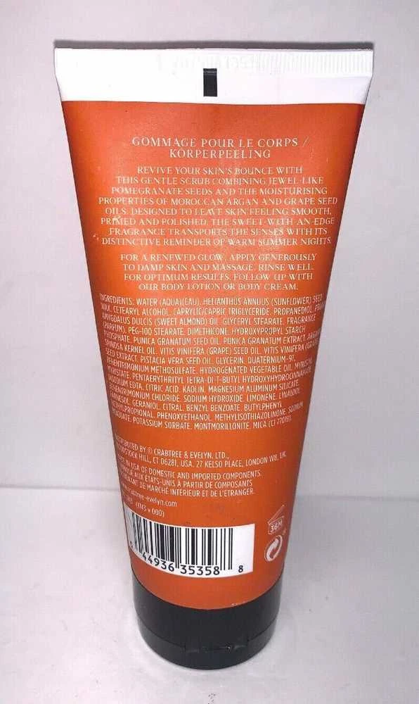 „Crabtree & Evelyn“ drėkinamasis kūno šveitiklis su granatais ir argano aliejumi, 175 g