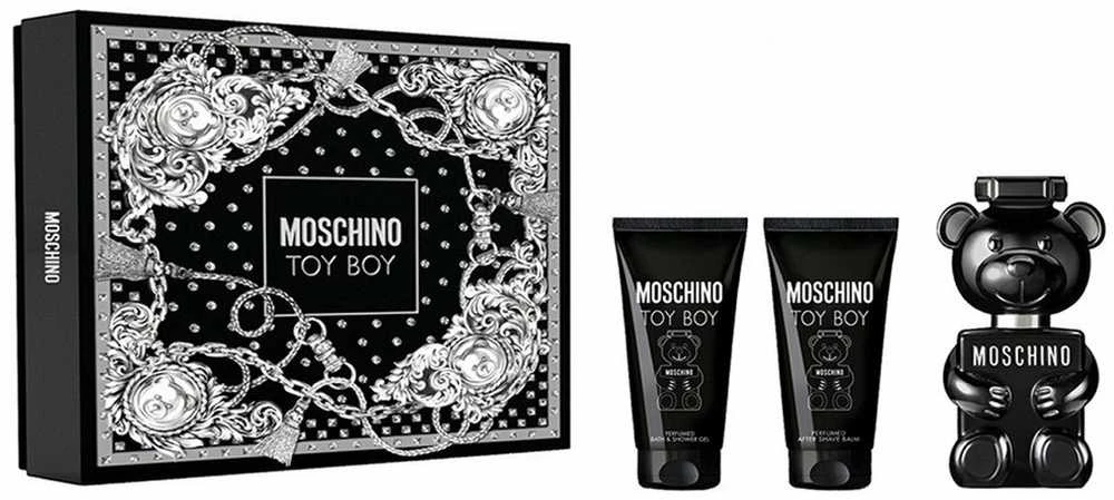 Kvepalų rinkinys vyrams Moschino Toy Boy (EDP, 50 ml + dušo želė, 50 ml + balzamas po skutimosi, 50 ml)