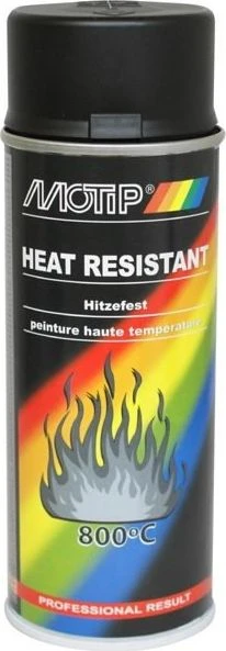Purškiami dažai THERMO SPRAY 800°C juodi 400ml, Motip