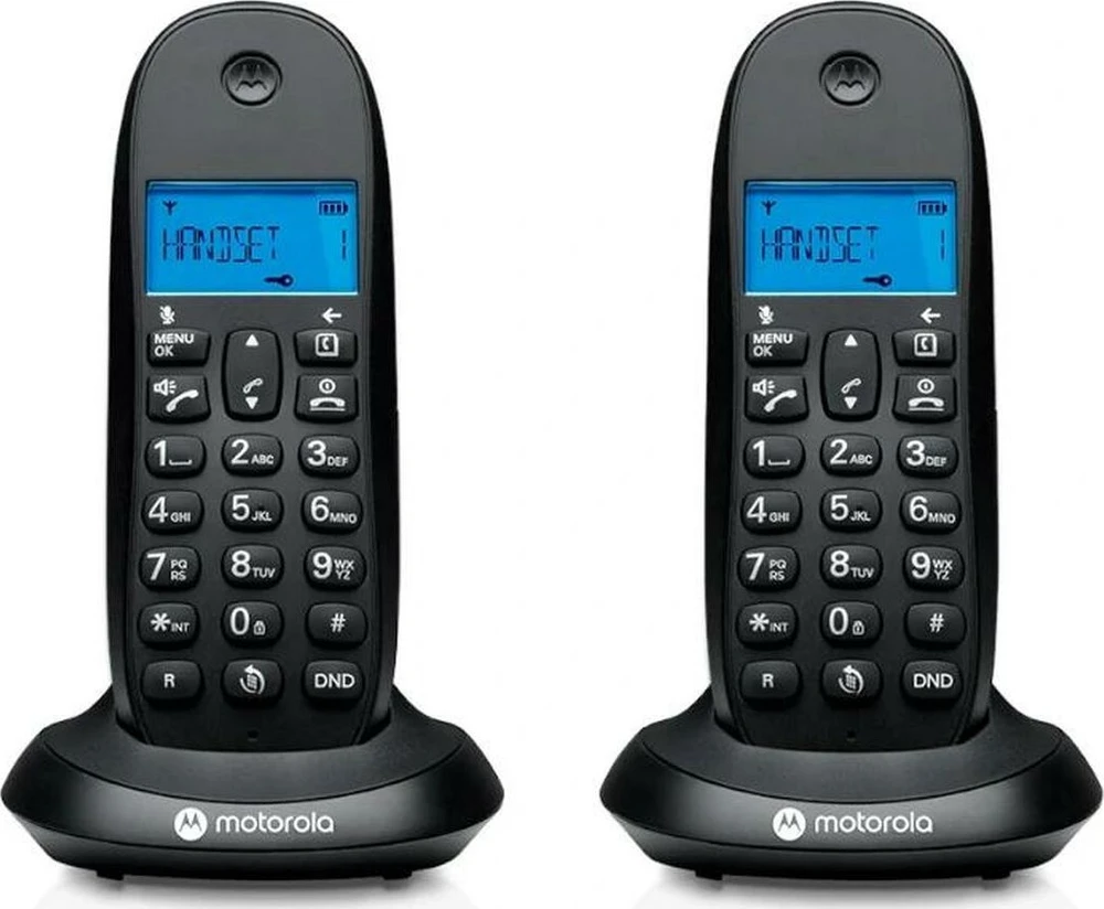 Telefonas stacionarus belaidis komplektas 2 vnt. Motorola C1002CB+ juoda