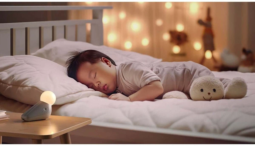 Naktinė lemputė su raminančiais garsais Motorola S1 Light and Sound Soother balta