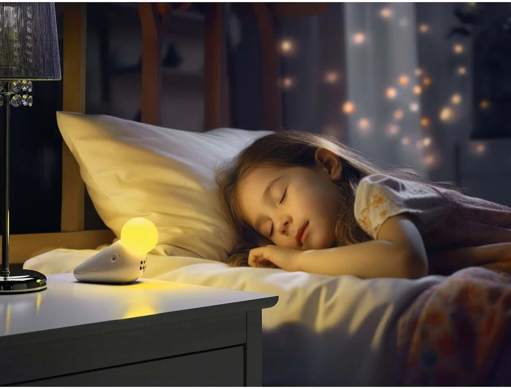 Naktinė lemputė su raminančiais garsais Motorola S1 Light and Sound Soother balta