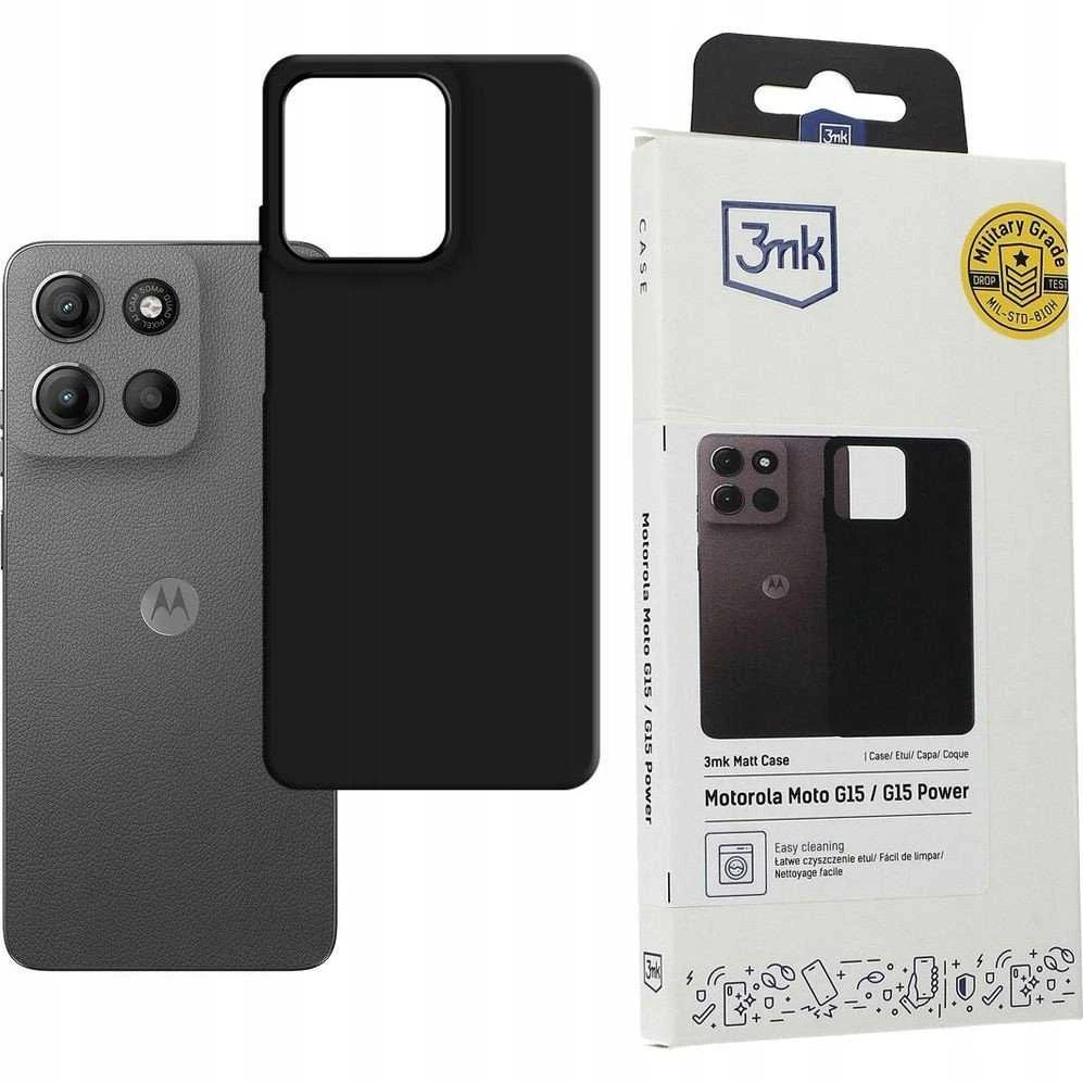 3Mk apsauginis 3mk matinis dėklas Motorola Moto G15 / G15 Power - matinis juodas