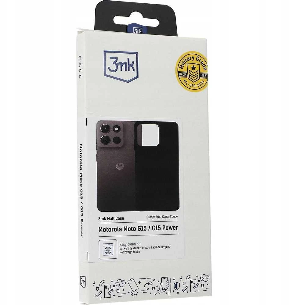 3Mk apsauginis 3mk matinis dėklas Motorola Moto G15 / G15 Power - matinis juodas