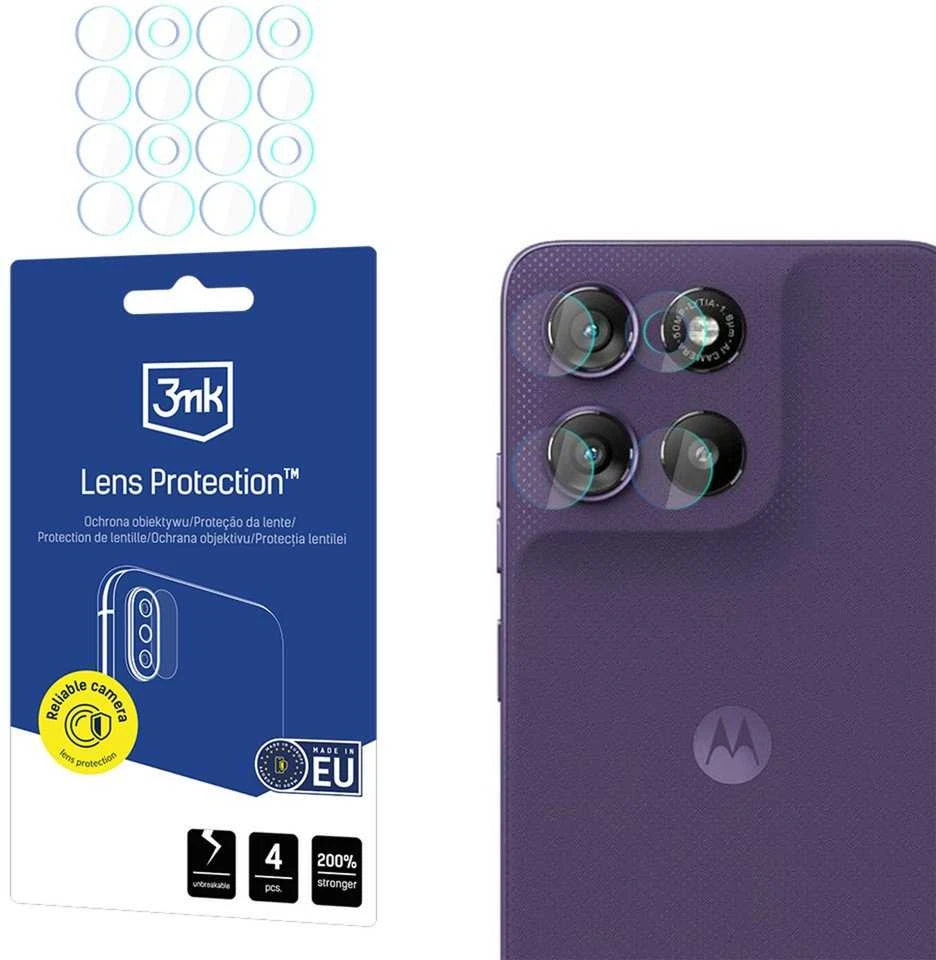 3Mk apsauga. 3mk hibridinis objektyvo apsaugos stiklas, skirtas „Motorola Moto G67“ / „Motorola Moto G77“ kameros objektyvui.