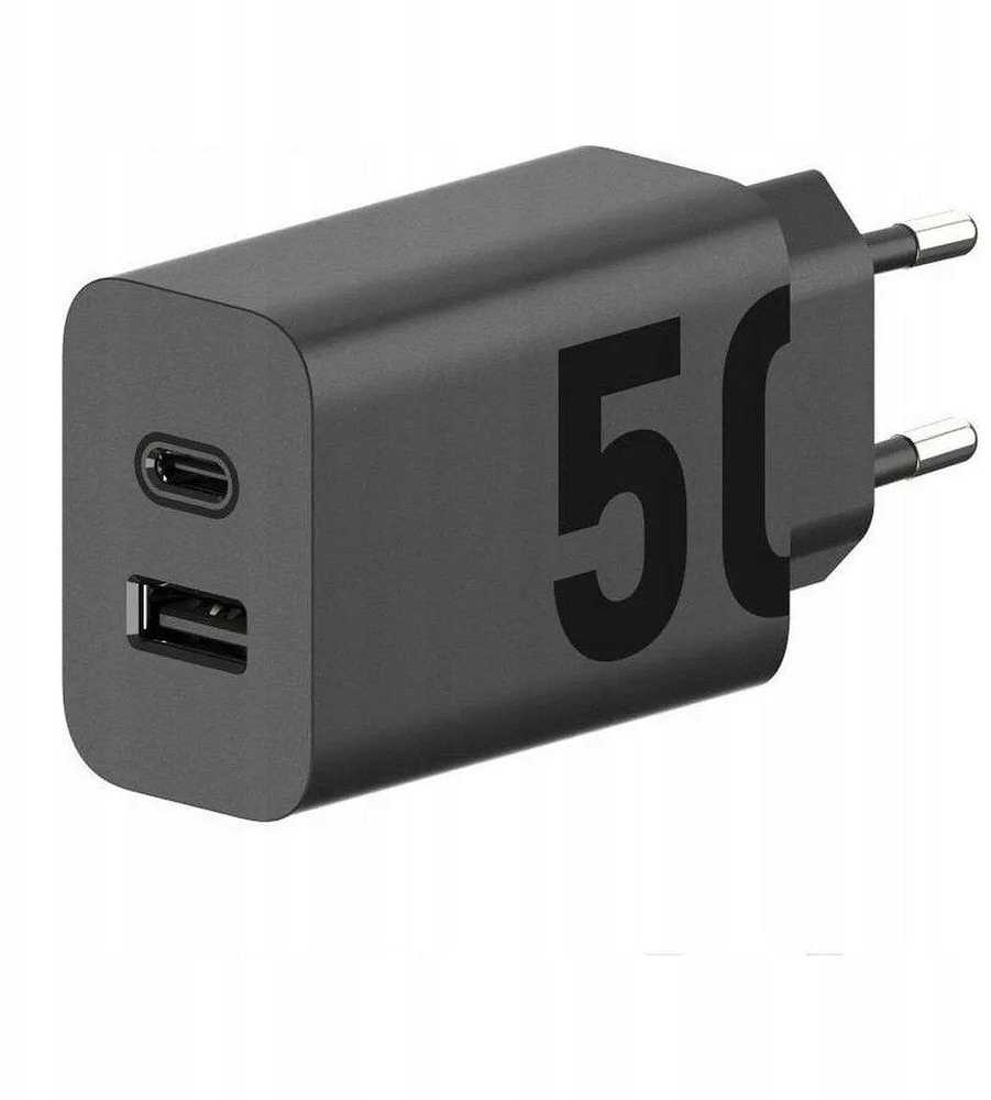 MOTOROLA originalus įkroviklis Type C + USB A 50W MC502/509 juodas