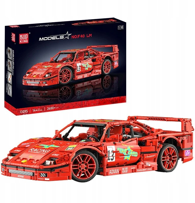 Mould King F40 Race Car Rinkinys klocków 2688 dalys