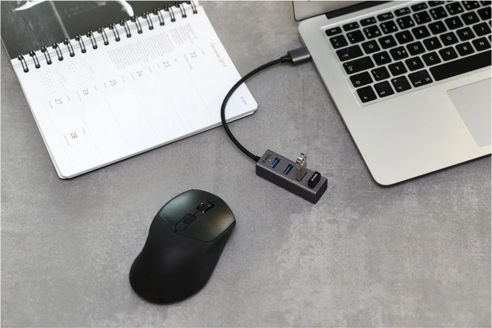 Pelė YHB 4300 metalinis šakotuvas 4xUSB 3.0 YENKEE