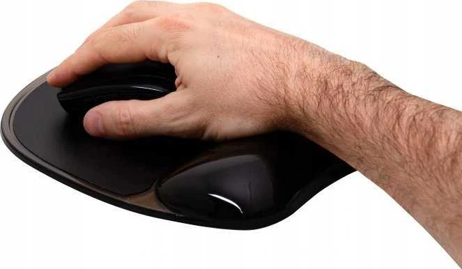 Q-Connect gelinis pelės kilimėlis su riešo atrama Juoda (KF10377)