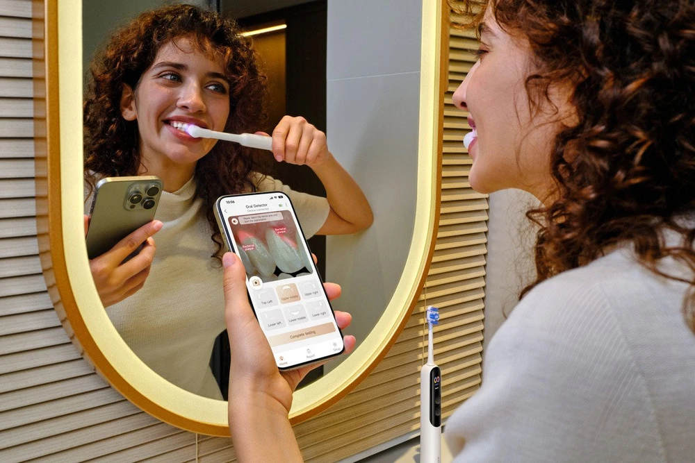 Mova MOVA Fresh 20 VisionAI Sonic dantų šepetėlis su spaudimo jutikliu, juodas