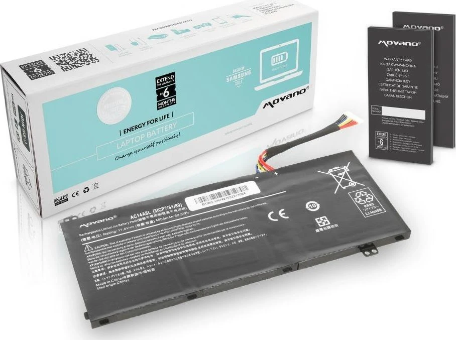 Movano „Acer VN7 Nitro V15 V17“ baterija AC14A8L AC15B7L - 4600 mAh (52 WH)
