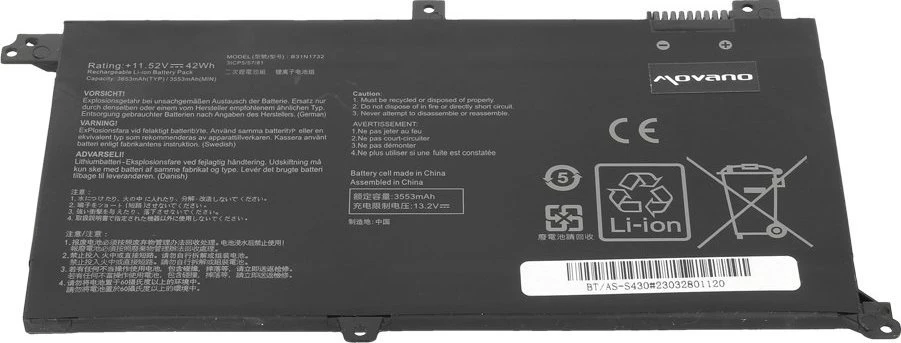 Movano baterija B31N1732, skirta Asus Vivobook S430 X430U K430