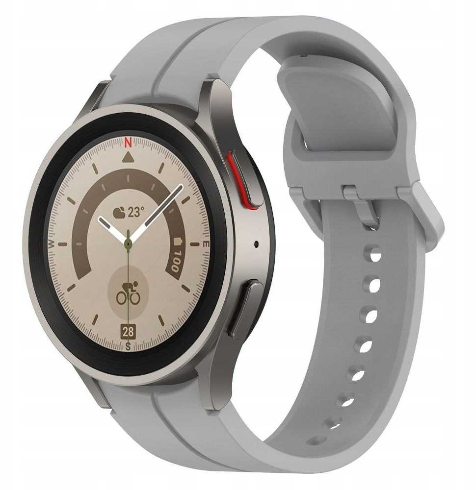 Oem Silikoninė apyrankė skirta Samsung Galaxy Watch 4 / 5 pilkos spalvos (4)