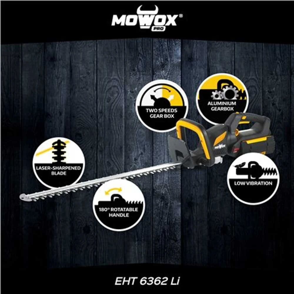 Mowox® EHT 6362 Li akumuliatorinės gyvatvorių žirklės (Be akumuliatoriaus ir kroviklio)