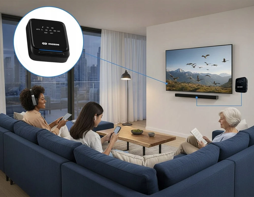 Mozos B3 APT-X HD „Blu-ray“ siųstuvas-imtuvas optinis