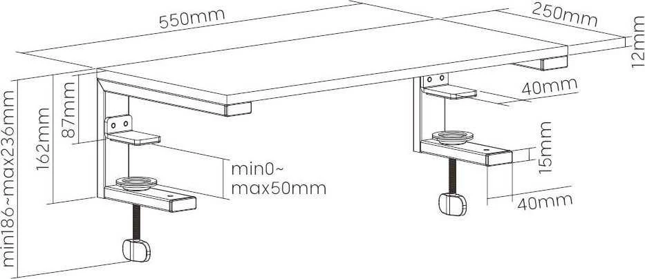 MOZOS ERGO CLAMP RISER PODSTAWA POD MONITORIUS LAPTOP