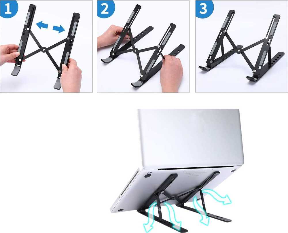MOZOS N3 BK ERGONOMICZNA PODKŁADKA POD LAPTOPA ALU