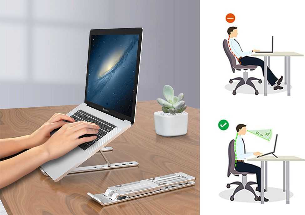 MOZOS N3 BK ERGONOMICZNA PODKŁADKA POD LAPTOPA ALU