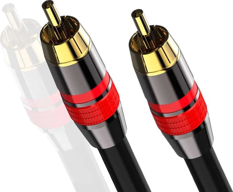 RCA laido antgaliai su auksinėmis jungtimis