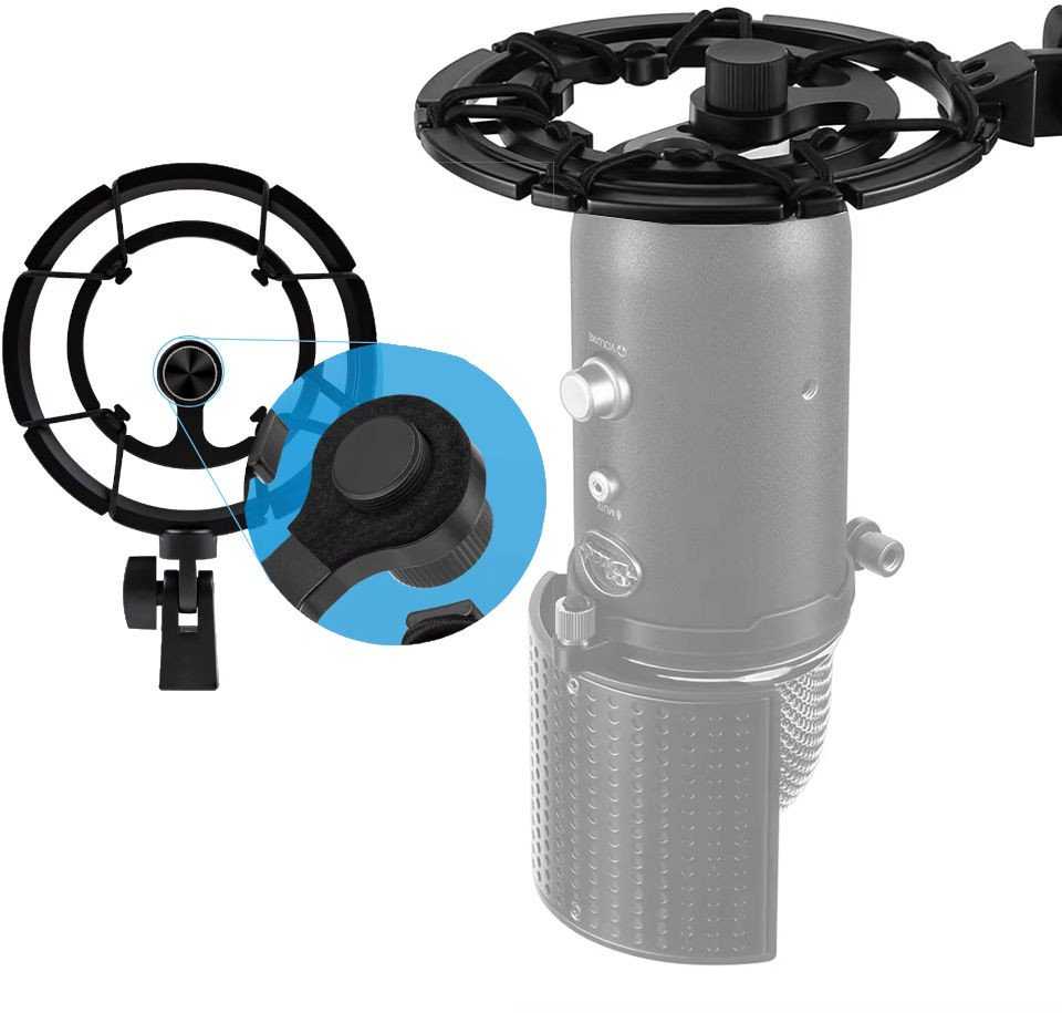 Mėlyna MOZOS SHM4 KOSZ ANTYWIBRACYJNY DO MIKROFONU 5/8" 3/8" Mėlynas YETI FIFINE