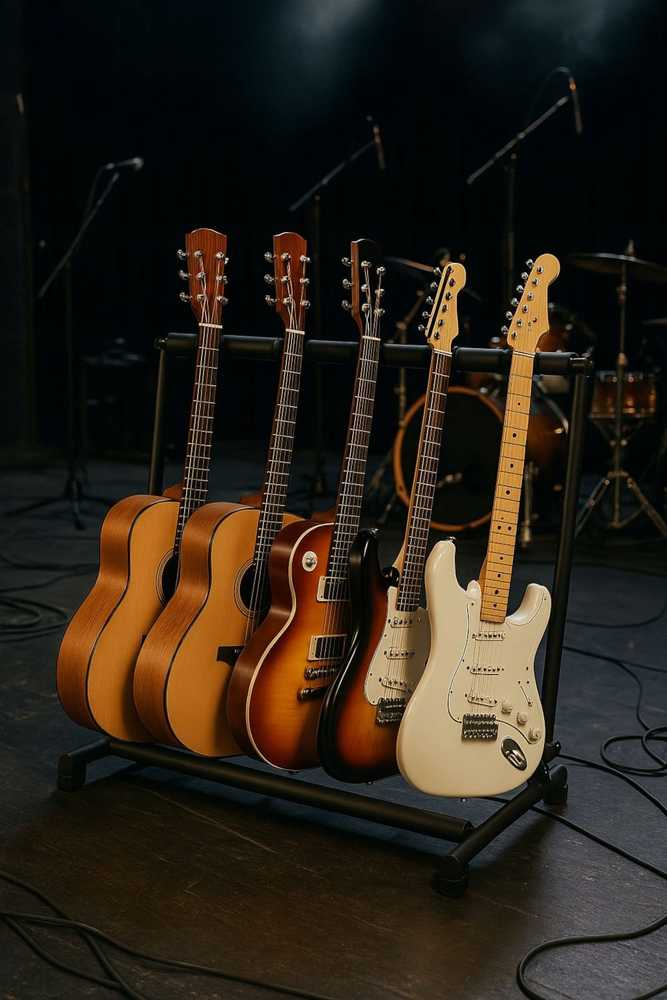 MOZOS STND-5 laikiklis-stovas-tripodas 5 gitaroms