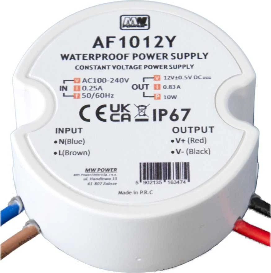 Mpl Power MW Power maitinimo šaltinis 24V 10W IP67 (AF1024Y)