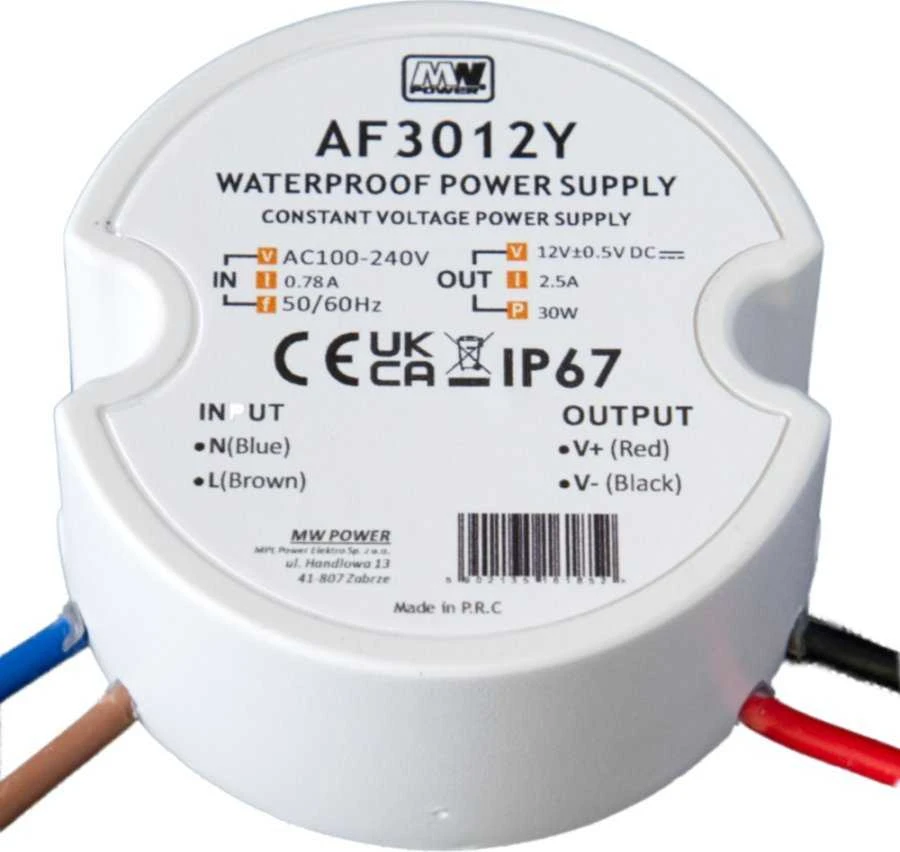 Mpl Power MW Power maitinimo šaltinis 12V 30W IP67 (AF3012Y)