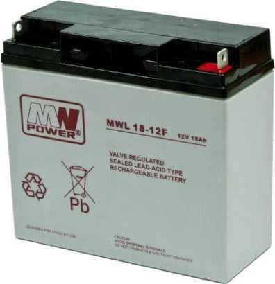 Mpl Power Akumuliatorius AGM MW Power MWL 18-12F 12V18Ah iki UPS APC RBC7 RBC11 RBC50 RBC55 Ever Fideltronik Eatonoms Powerware Aliarmui
