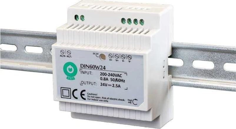 Mpl Power Elektro Oem Maitinimo šaltinis DIN60W24 montuojamas ant DIN bėgio 24V 2.5A 60W