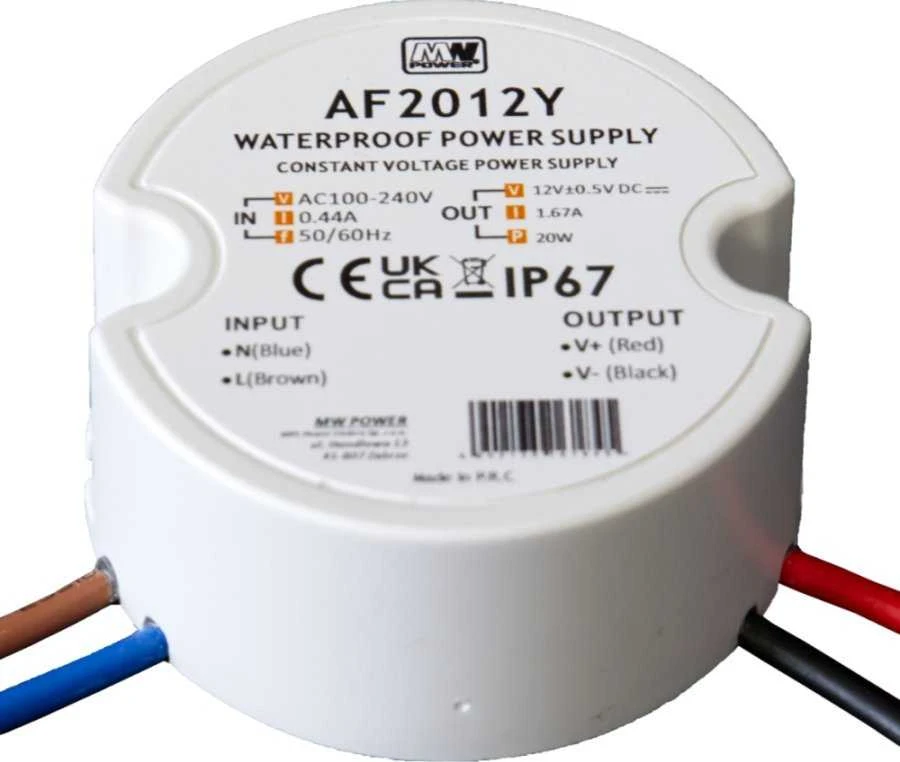 Mpl Power MW Power maitinimo šaltinis 12V 20W IP67 (AF2012Y)